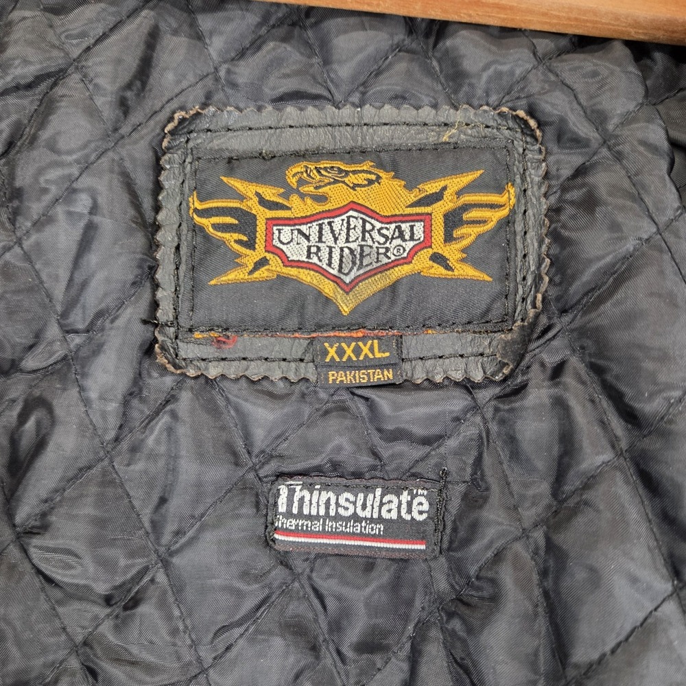 VtgUniversal Rider Leather Motorcycle Jacket 3XL With Thinsulate‎ Liner YKK Zipp - Picture 14 of 16